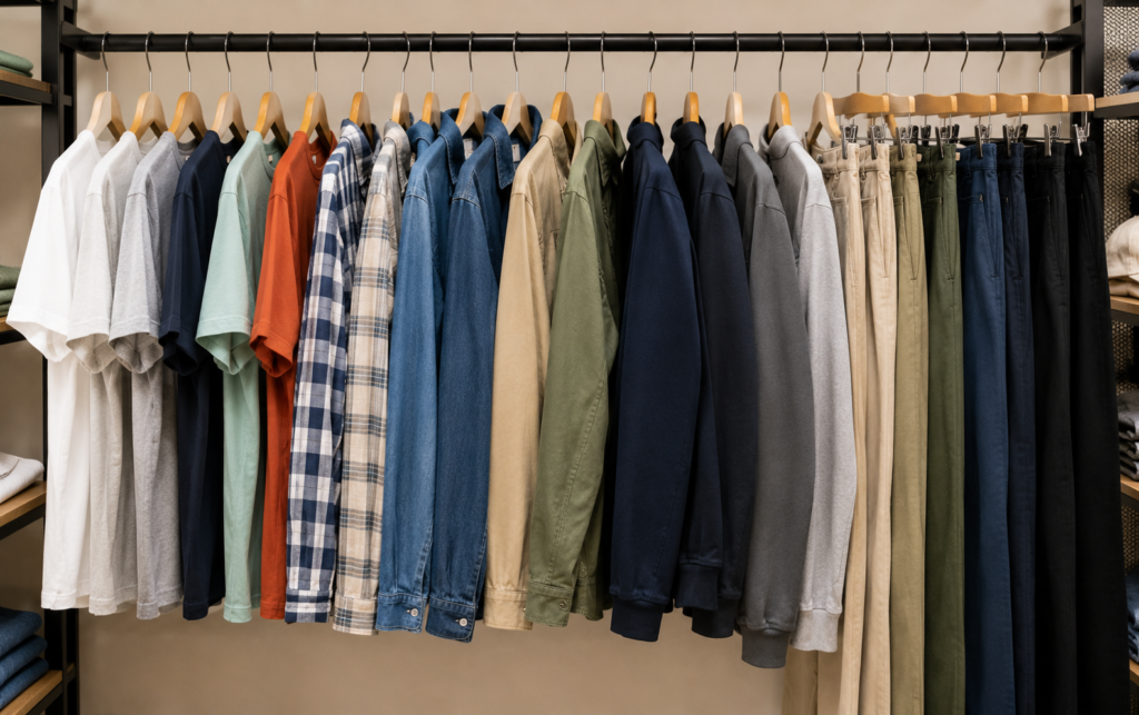 ropa hombre telas lima limon